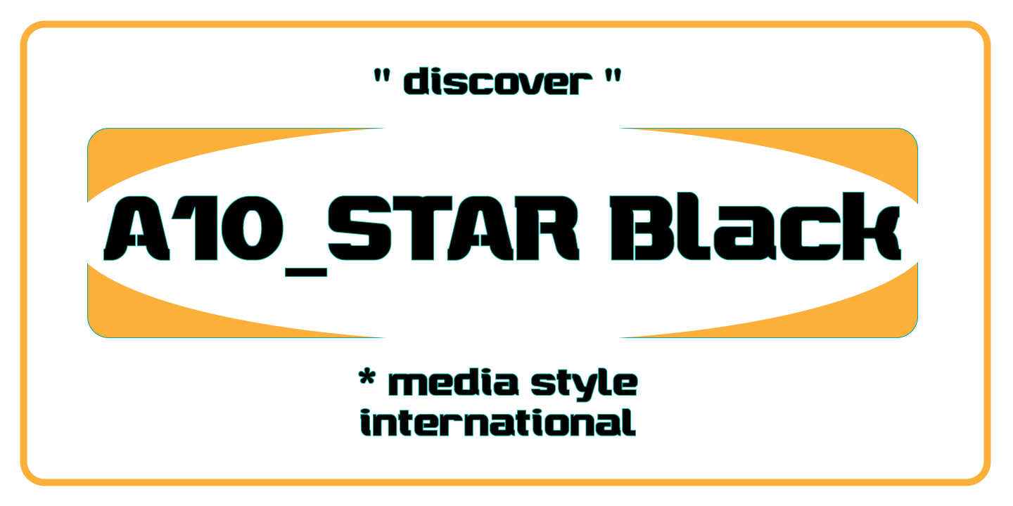Beispiel einer A10 STAR Black Regular-Schriftart